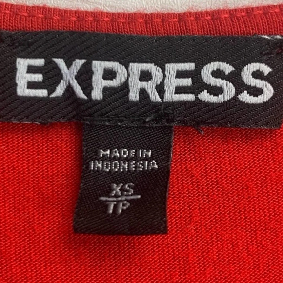 EXPRESS | Red Pleated Scoop Neck Tank Top XS - Picture 5 of 5